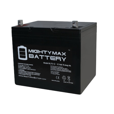 ML75-12 12V 75Ah Replaces Quantum Q1420 Q1650 Q6000 Q6000XL Battery